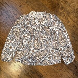 LOFT Floral Paisley Button-Up Blouse